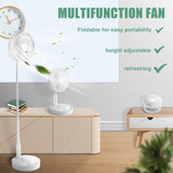 1 x RAW Customer Returns BESTBOMG Fan Quiet with Battery Stand Fan with Remote Control, Portable Foldable Telescopic Fan, Table Fans Adjustable, USB Charging 7200 mAh Battery - RRP €37.3