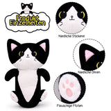 1 x Brand New Cute Cat Plush Pillow Toy, Kawaii Cat Plush Toys Black Cat Plushie, Soft Stuffed Cat Doll Pillow Christmas Plush Gift for Kids - RRP €10.07