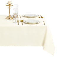 1 x RAW Customer Returns DWCN Champagne tablecloth linen look washable table linen water-repellent tablecloth for dining room, garden, party, wedding or household, 135x200cm - RRP €21.17