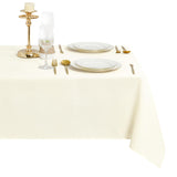 1 x RAW Customer Returns DWCN Champagne tablecloth linen look washable table linen water-repellent tablecloth for dining room, garden, party, wedding or household, 135x200cm - RRP €21.17