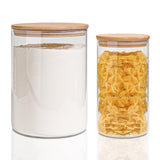 1 x RAW Customer Returns ComSaf storage jars with lids 3000ml 1200ml, set of 2 15cm storage jars with lids cylinder glass round, glass container storage airtight such as spaghetti, pasta, noodles, flour, coffee beans - RRP €33.99