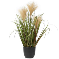 1 x RAW Customer Returns Briful Artificial Pampas Grass Bush Decorative Artificial Plant Artificial Grass Decorative Grass Decorative Plant Ornamental Grass in Black Plastic Pot - RRP €20.16