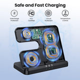 1 x RAW Customer Returns seacosmo 3 in 1 Wireless Charger, Fast Wireless Charging Docking Station for S23 Ultra S21 S22 Ultra, Charger for Z Flip 3 4, Fold 3 4, Watch 5 Pro, Buds - RRP €33.55