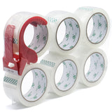 2 x RAW Customer Returns BOMEI PACK packing tape, transparent parcel tape with plastic dispenser, parcel tape 66m, 6 rolls - RRP €32.26