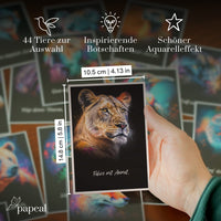 1 x RAW Customer Returns metaFox papeal Spirit Animals 44 animal art postcards with inspiring messages - animal postcard set for postcrossing, wall design - RRP €14.95