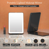 1 x RAW Customer Returns FUNTOUCH Rechargeable Cosmetic Mirror with Lighting, Portable Travel Mirror, 3 Colors Lighting Mirror, Dimmable Touch Screen, Foldable Makeup Mirror with Light for Home, Travel - RRP €20.48