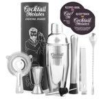 1 x RAW Customer Returns CocktailMeister Premium Cocktail Shaker Set , Professional Cocktail Mixing Set, Cocktail Set Ideal for Home or Bar, Shaker, Cocktail Book, Japanese Measuring Cup, etc. - RRP €23.09