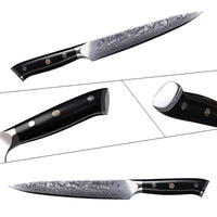 1 x RAW Customer Returns TURWHO damask knife kitchen knife 20cm professional extra sharp knife chef knife all-purpose knife made of Damascus steel chefs knife for cutting - RRP €39.97