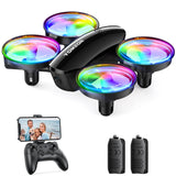 1 x RAW Customer Returns Mini Drone with Camera HD 1080P for Children Beginners Tomzon RC Quadcopter with Colorful LED Light, Long Flight Time, 360 Propeller Protection Throwing Go 3D Flip, Helicopter Remote Controlled - RRP €48.1