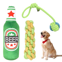 11 x Brand New Squeak Toy, 3 Soft Squeaky Beer Bottles, Chew Toy, Dog Toy for Anti Boredom, Chew Toy for Small Medium Dogs - RRP €198.0