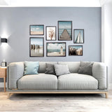 1 x RAW Customer Returns ANHUIB 7-piece modern poster living room, beach poster, canvas pictures living room nature landscape, maritime canvas pictures, bathroom pictures wall decoration, wall pictures bedroom, picture set gift, without frame - RRP €17.99