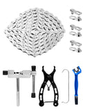 1 x RAW Customer Returns Bicycle chain 10-fold bicycle chain 116 links 1 2 x 11 128 inch tool set with chain pliers, bicycle chain pliers and 3 pairs of chain lock chain tool bicycle repair set for mountain bike MTB - RRP €15.72