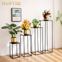 1 x RAW Customer Returns Nuptio Black Vase Plant Stand 2 Pack 80cm Tall Flower Vases for Wedding Birthday Party Centerpieces Metal Columns Presentation Table Stand for Inside Corner Flower Stand - RRP €61.98