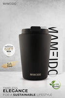 1 x RAW Customer Returns MAMEIDO thermal mug 350ml, 470ml 700ml - dense coffee mug to go made of stainless steel, double-walled insulated, leak-proof - coffee to go mug keeps you warm Rich Black, 0.35l  - RRP €27.99