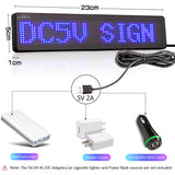 1 x RAW Customer Returns Leadleds 23x5cm LED car sign display board Bluetooth connected smartphone programmable for car window, taxi, shop front blue  - RRP €48.9