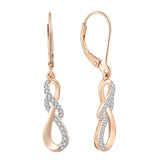 1 x RAW Customer Returns JO WISDOM ladies earrings infinity silver 925, earrings hanging with 3A zirconia jewelry for women girls mother with rose gold plated, jewelry for women - RRP €55.46