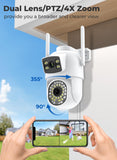 1 x RAW Customer Returns ANBIUX 2K outdoor surveillance camera with dual lens, PTZ IP camera surveillance outside, WLAN camera outdoor with automatic human tracking, night vision in color, 2-way audio, 2 pieces - RRP €89.99