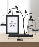 1 x RAW Customer Returns Afuly Picture Frame 10x15 Wooden Double Glass Black Modern Photo Frame with Vase and Metal Tree for 2 Photos Family Friend Birthday Festival Gifts for Mom Grandma - RRP €24.19