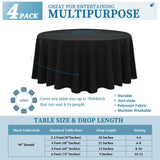 3 x Brand New 4 Pack Black Polyester Tablecloth Black Tablecloth 90 Inch, Polyester Tablecloth for Round Tables, Washable Fabric Tablecloth for Kitchen, Wedding, Party, Restaurant - RRP €89.31