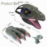 9 x RAW Customer Returns TUKIIE Dino Mask with Movable Jaw, Halloween Mask for Children Adults, 1 x Dinosaur Mask, 2 x Claws, 2 x Small Dino Toys, Dinosaur Cosplay Halloween Easter Christmas Party - RRP €243.55