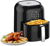 1 x RAW Customer Returns 5.5 Litre Hot Air Fryer, Air fryer with 8 Programs, Keep Warm Function, LED Touch Screen Display, Oil and Fat Free Fryer, BPA PFOA Free, Power 1400W, Italian Manual - RRP €85.78