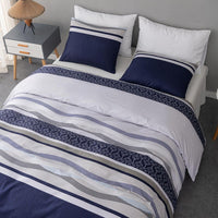 1 x RAW Customer Returns Lekesky bed linen 220x240, bed linen 3-piece duvet cover, bohemian style bed linen set 220x240 cm microfiber with pillowcase with zipper 80x80cm 2, blue white - RRP €32.99