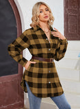 2 x Brand New MAVIS LAVEN Shirt Women Checked Traditional Blouse Plaid Long Sleeve Shirt Flannel Blouse Elegant Tops Made of Cotton - RRP €55.4