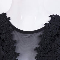 1 x RAW Customer Returns Sexy Sleeveless Bodysuit for Women Lace Deep V Neck Jumpsuit Outfit Club Size L, black - RRP €22.27