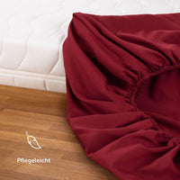 1 x RAW Customer Returns Blumtal fitted sheet microfibre - fitted sheet 90x190 cm - Oekotex certified duvet cover in 90x190 cm - bed sheet for mattresses in 90x190 cm - fitted sheets - sheet 90x190 - Aurora Red - Red - RRP €14.24