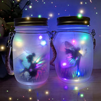 1 x RAW Customer Returns MLOQI 2 Solar Lanterns for Outdoors, Butterfly Fairy in a Mason Jar, LED Solar Garden Light Waterproof Hanging, Solar Lantern for Indoor Garden Outdoor Garden Decoration Christmas Gifts Color  - RRP €25.5