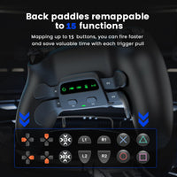 1 x RAW Customer Returns Back Paddles Programmable Remap Kit for PS5 Controller, RISE4 Back Buttons for PS5 Controller BDM-010 020 030, Upgrade 4 Back Buttons Attachments Support Mapping, Turbo and Combo Function - RRP €53.35