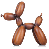 5 x Brand New Resin Balloon Dog Sculpture - Wood Grain Balloon Dog Figurine for Home Office, Bookshelf, Desk, Coffee Table Decoration, Entryway Console and Vanity Table Decoration - RRP €102.0