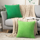 1 x RAW Customer Returns MIULEE Set of 2 cushion covers, corduroy cushion cover, decorative cushion cover, sofa cushion, couch cushion, decorative cushion cover, decorative cushion cover with hidden zip, 40 x 40 cm, apple green - RRP €18.49