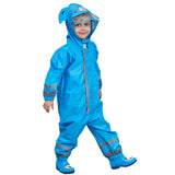 1 x RAW Customer Returns FILOWA Mud Suit Children s Breathable Rain Overalls One-Piece Rainwear Waterproof Rain Suit Lightweight Raincoat with Reflector Rain Overalls Hiking Outdoor Unisex Boys Girls 3-5 Years Blue - RRP €22.27