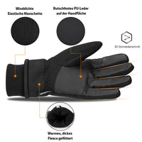 1 x RAW Customer Returns Cevapro Winter Warm Waterproof Touchscreen Cycling Gloves Windproof Breathable Running Gloves for Men Women Outdoor Sports Gloves Black M - RRP €30.0