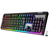 1 x RAW Customer Returns Empire Gaming - RF-K308 Wireless Gaming Keyboard AZERTY French Layout - Wireless Keyboard 2.4 GHz RGB - PC PS4 PS5 Xbox One Series - Volume Control - 12 Multimedia Touch Screens - RRP €39.99