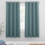 1 x RAW Customer Returns PONY DANCE Opaque curtains bedroom eyelet curtain set of 2 blue curtains opaque thermal curtains heat-insulating blackout curtain, H 175 x W 140, arctic blue - RRP €34.66