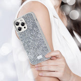 1 x RAW Customer Returns BEZ Phone Case for iPhone 15 Pro Case Glitter, Sparkle Diamond Crystal Bling Case with Bling Co. Series for iPhone 15 Pro, Sparkling Silver - RRP €24.99