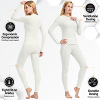 1 x RAW Customer Returns UNIQUEBELLA women s thermal underwear set, thermal shirt women s long sleeve, ski underwear women s winter functional underwear set, winter thermal base layer for everyday use for skiing, hiking, jogging, sports - RRP €18.14