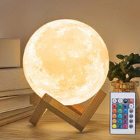 1 x RAW Customer Returns Mydethun 2024 Update 16 Colors Moon Lamp with Wooden Base, Mother s Day Gift 15cm LED 3D Moon Light, Remote Control, USB Charging, Night Light, Lamp for Children, Girls, Bedroom, Home Decoration - RRP €31.99