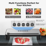 1 x RAW Customer Returns Bonsenkitchen Vacuum Sealer for Food, Vacuum Sealer with Built-in Cutter, for Both Dry and Wet Fresh Food, Roll, Vacuum Bags Included, Black VS3802 - RRP €50.26