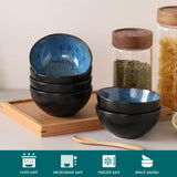 1 x RAW Customer Returns vancasso 6-piece dessert bowl set in blue, snack bowl capacity 360ml, dishwasher-safe tiny bowl, small bowls for soups sushi rice, serving bowl set made of stoneware - RRP €25.99