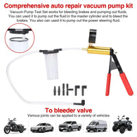 1 x RAW Customer Returns QUNNIE Multifunctional Car Vacuum Pump Tester, Handbrake Fluid Discharge Tool, 0 30inHg 0 760mmHg kPa can easily drain the car brake, car and motorcycle universal. - RRP €18.2