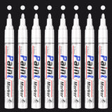 1 x RAW Customer Returns Permanent Marker Waterproof Pens, 8 White Touch-Up Pens, Paint Markers for Marking Surfaces Such As Metal, Tires, Stone, Wood, Plastic, Colorfast, Good Coverage, Weatherproof and Smudge-Proof, Round Tip 2-3 mm - RRP €9.72