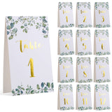 1 x RAW Customer Returns COLOFALLA 12 pieces table numbers wedding 1-12 white gold eucalyptus place cards baptism communion confirmation place cards gold foiled table decoration made of paper numbers numbers for birthday party - RRP €9.34