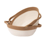 1 x Brand New LA JOLIE MUSE Storage Baskets for Organizing, Small Woven Cotton Basket for Bathroom Shelf Kids Room, Bowl Decorative Basket Organizer Container White Fruit Basket Set - RRP €16.13