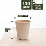 1 x RAW Customer Returns HAAGO 100 Sugarcane Bagasse Disposable Cups Party Cups Paper Cups for Parties - Stable, Biodegradable, Environmentally Friendly Compostable 370ml  - RRP €26.99