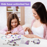 1 x RAW Customer Returns FORMIZON Girls Gifts 5-12 Years, Pack of 80 Jewelery Crafts Girls Children Toys Bracelets Necklace DIY Jewelery Crafts Girls Unicorn Mermaid Jewelery Craft Sets Purple  - RRP €10.25