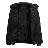 1 x RAW Customer Returns TACVASEN Men s Winter Military Jacket Casual Fleece Lining Warm Stand Collar, Black - RRP €76.98