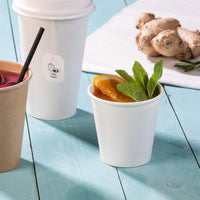 1 x RAW Customer Returns BIOZOYG organic paper cups I disposable tableware drinking cups paper cups compostable and biodegradable cups I white, unprinted, environmentally friendly coffee cups 50 pieces 50ml 2oz - RRP €11.9